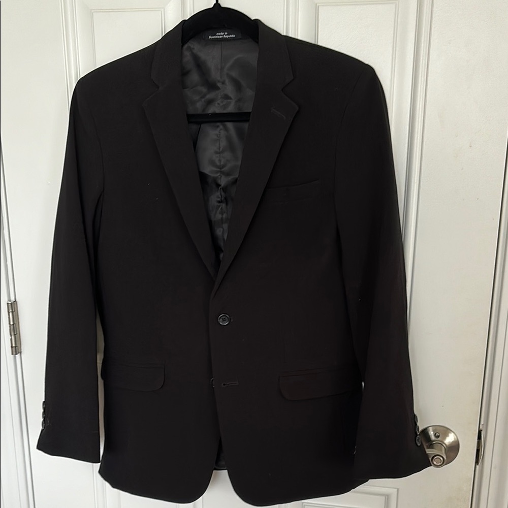 Calvin Klein Boys Black Sport Coat Single-Breasted Blazer